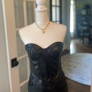 Leather corset top